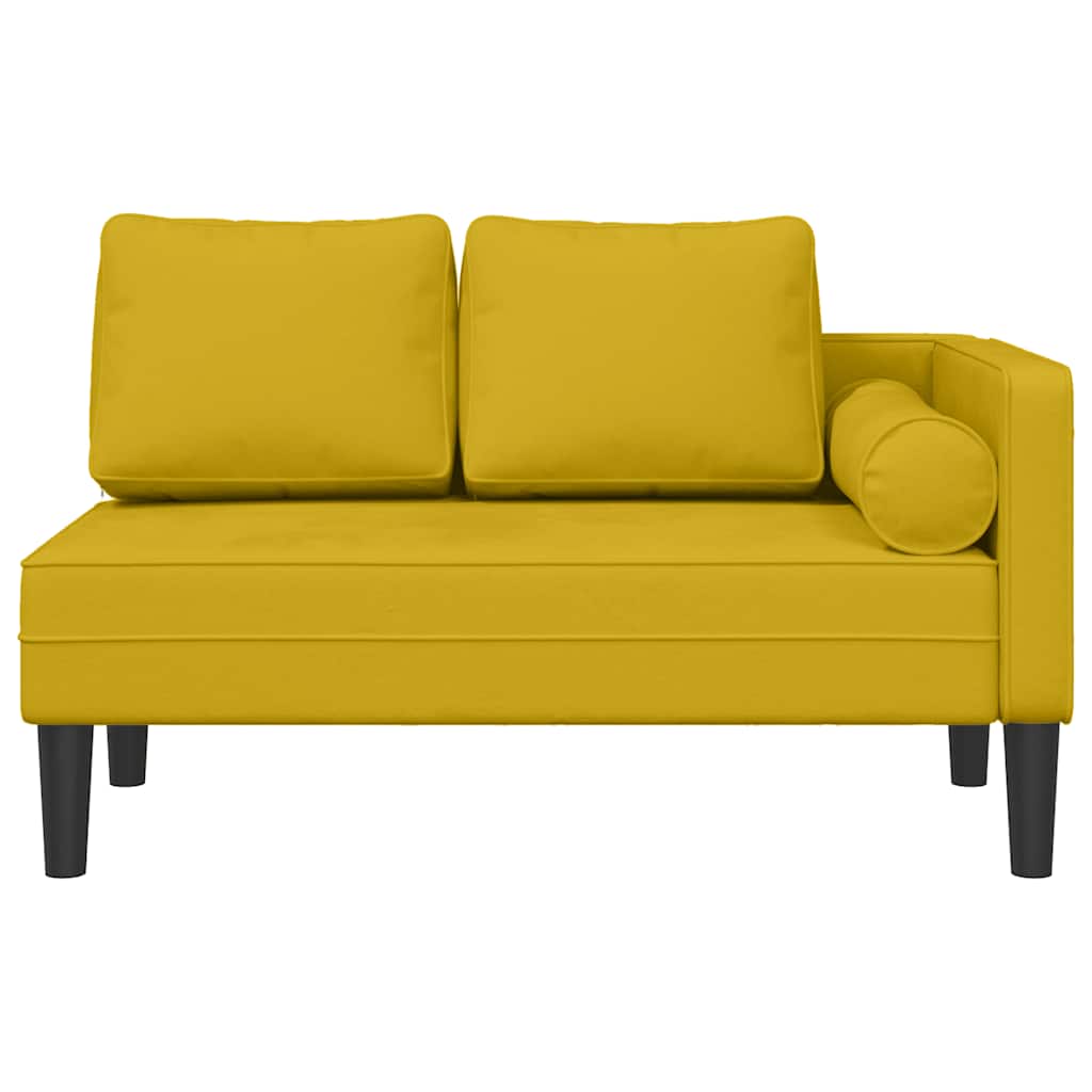 Chaiselongue mit Kissen Blau Samt