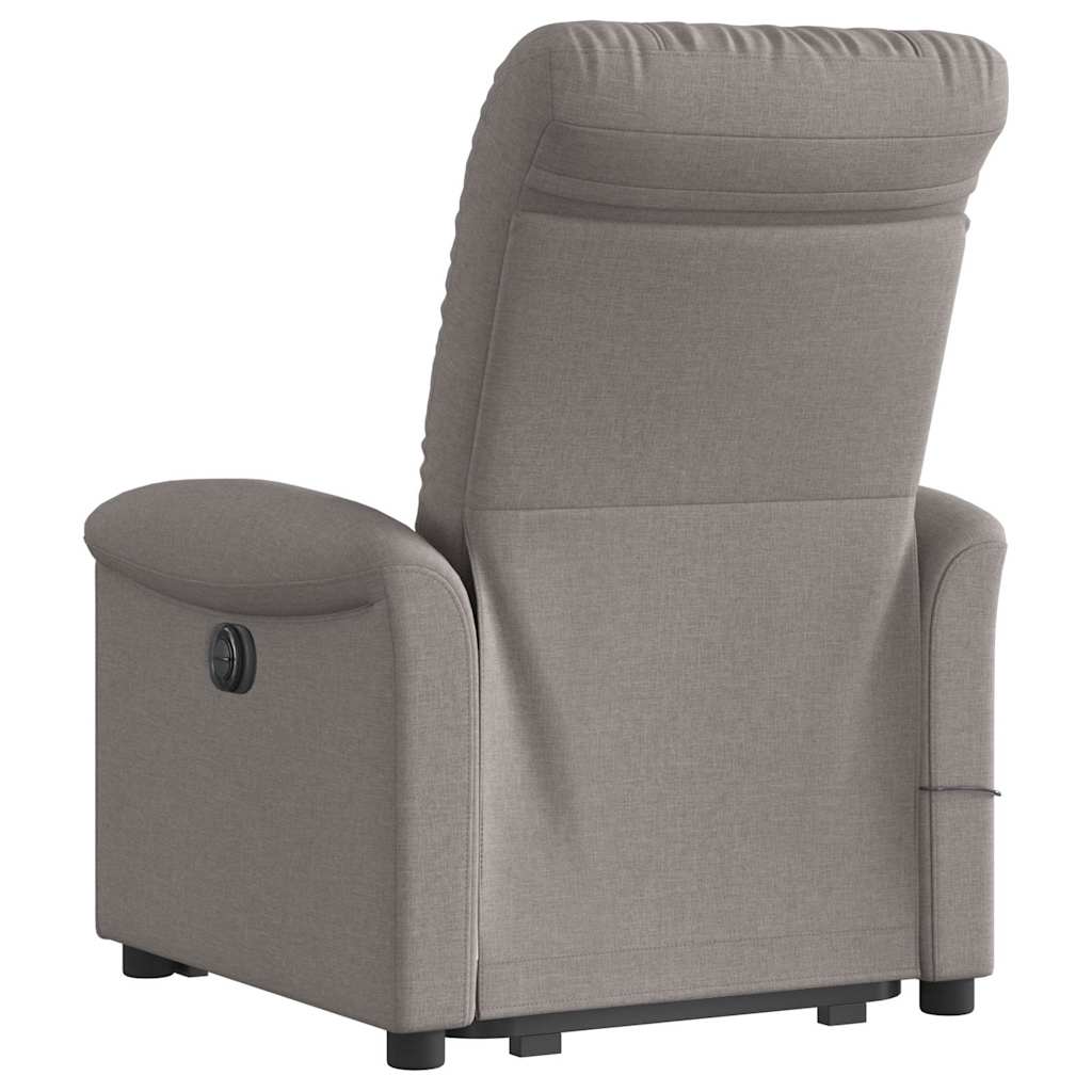 Massagesessel mit Aufstehhilfe Hellgrau Stoff