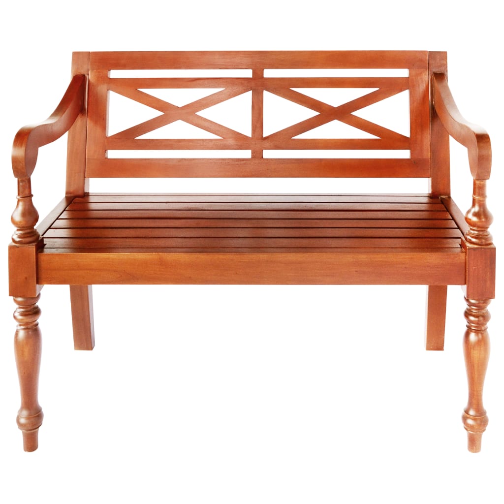 Batavia-Sitzbank 98 cm Mahagoni Massivholz Weiß