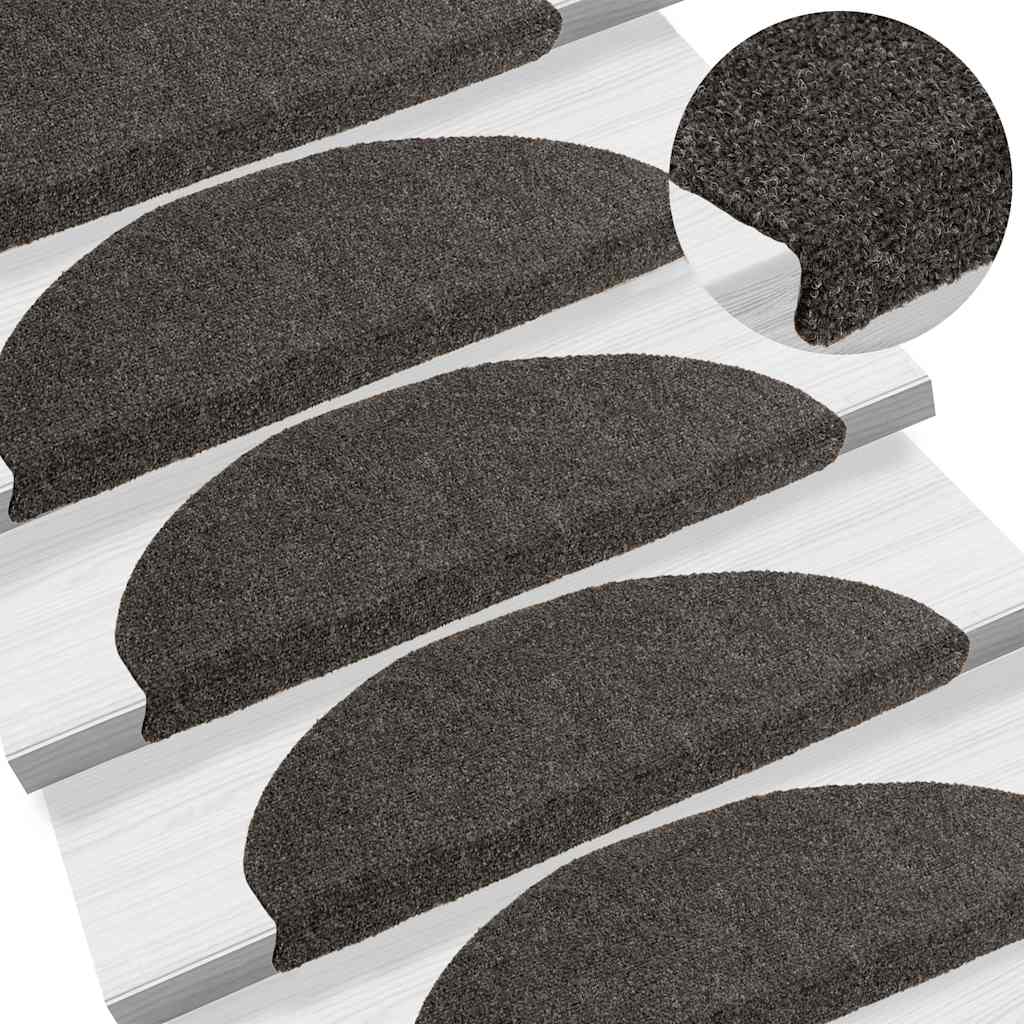 Stufenmatten Selbstklebend 15 Stk. 56x17x3 cm Hellbraun Halbrund