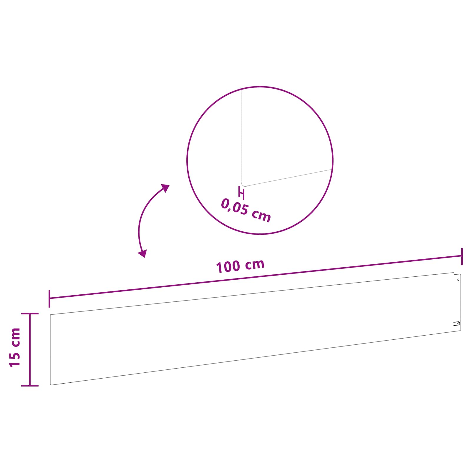 Raseneinfassung 10 pcs 100 x 12 cm Stahl Anthrazit