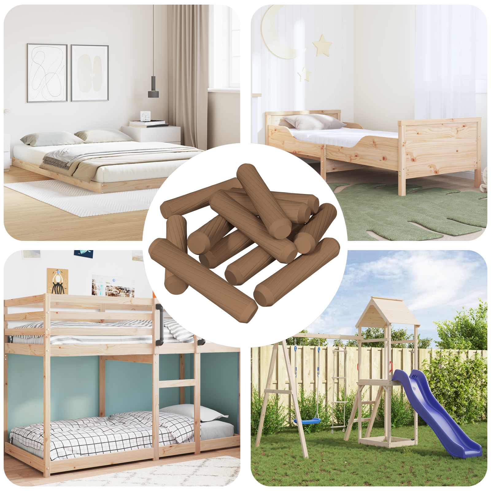 Holzdübel 2 pcs Natur Ø 6 x 40 mm Massivholz
