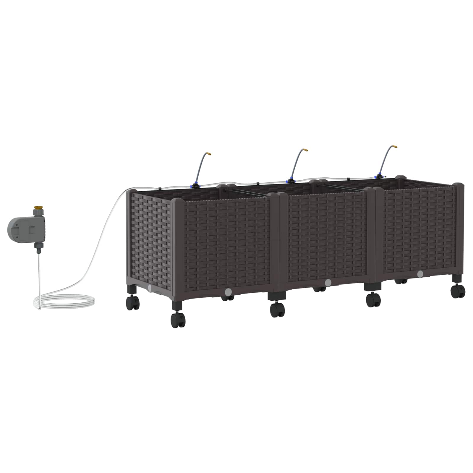 Garten-Pflanzgefäß 4 Stk. Braun 160 x 40 x 22 cm PP