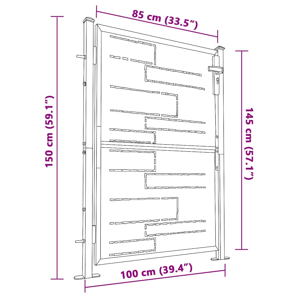 Gartentor 100 x 95 cm Edelstahl