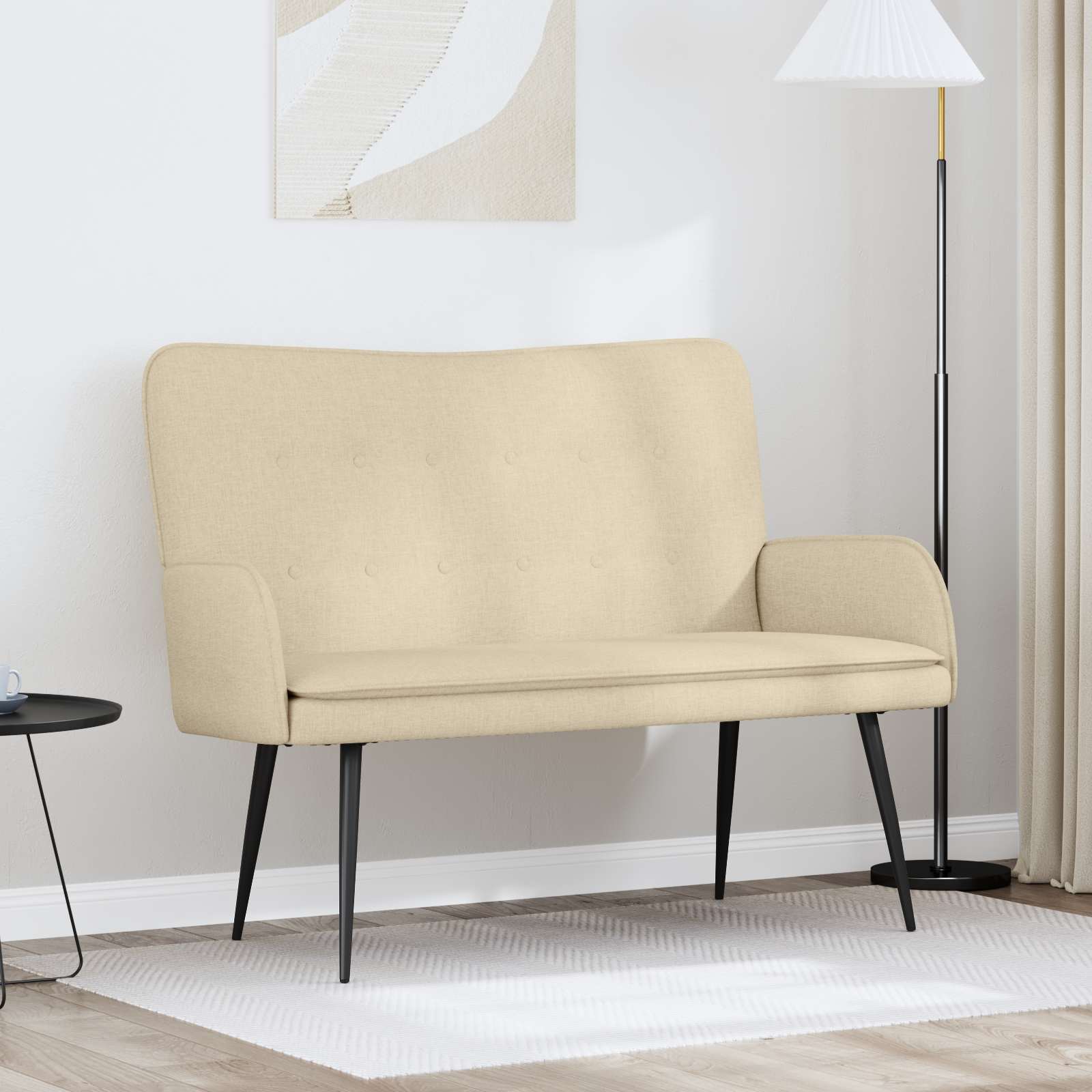 2-Sitzer Sofa Hellgrau 115 x 61 x 87 cm Stoff