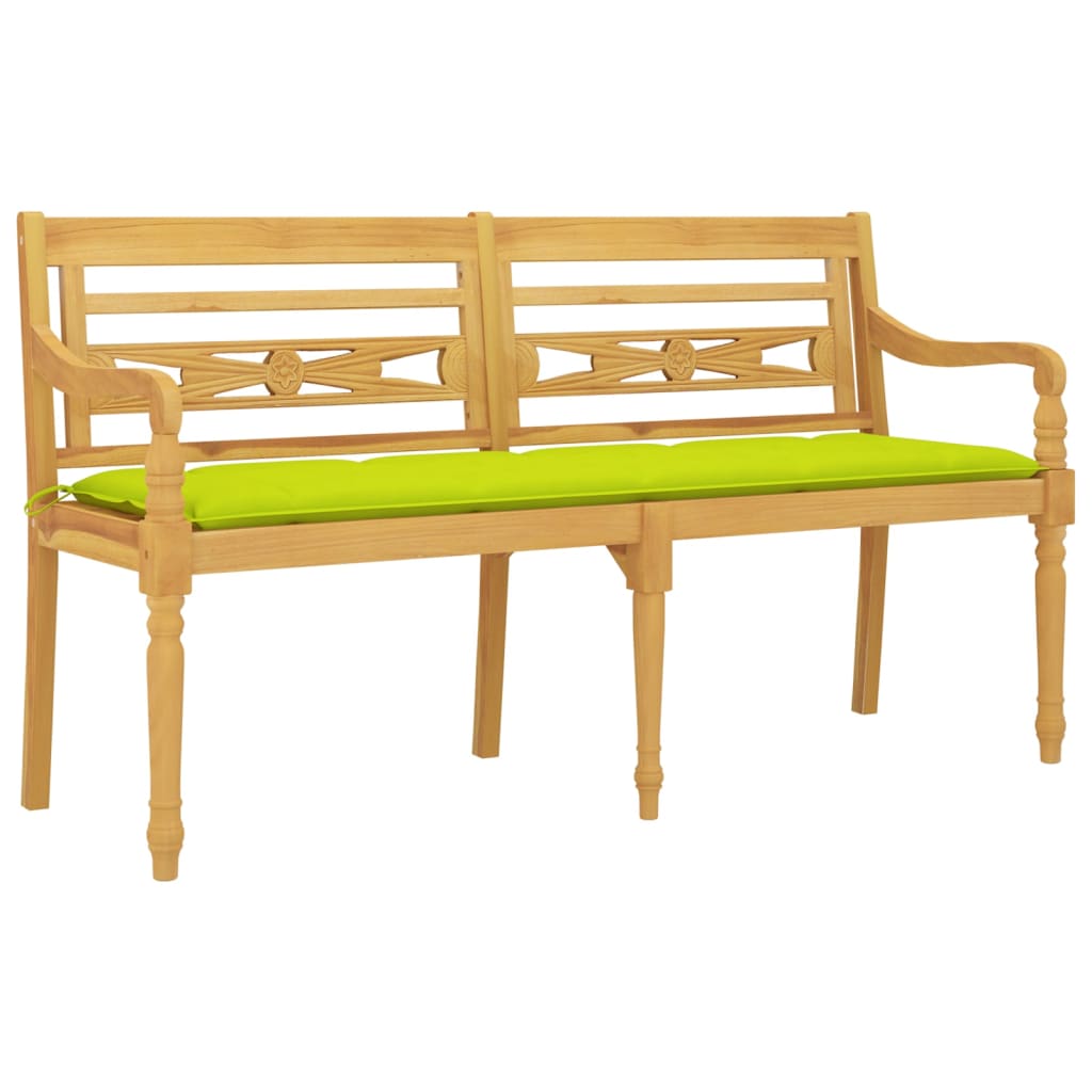 Batavia-Bank mit Anthrazit Kissen 150 cm Massivholz Teak