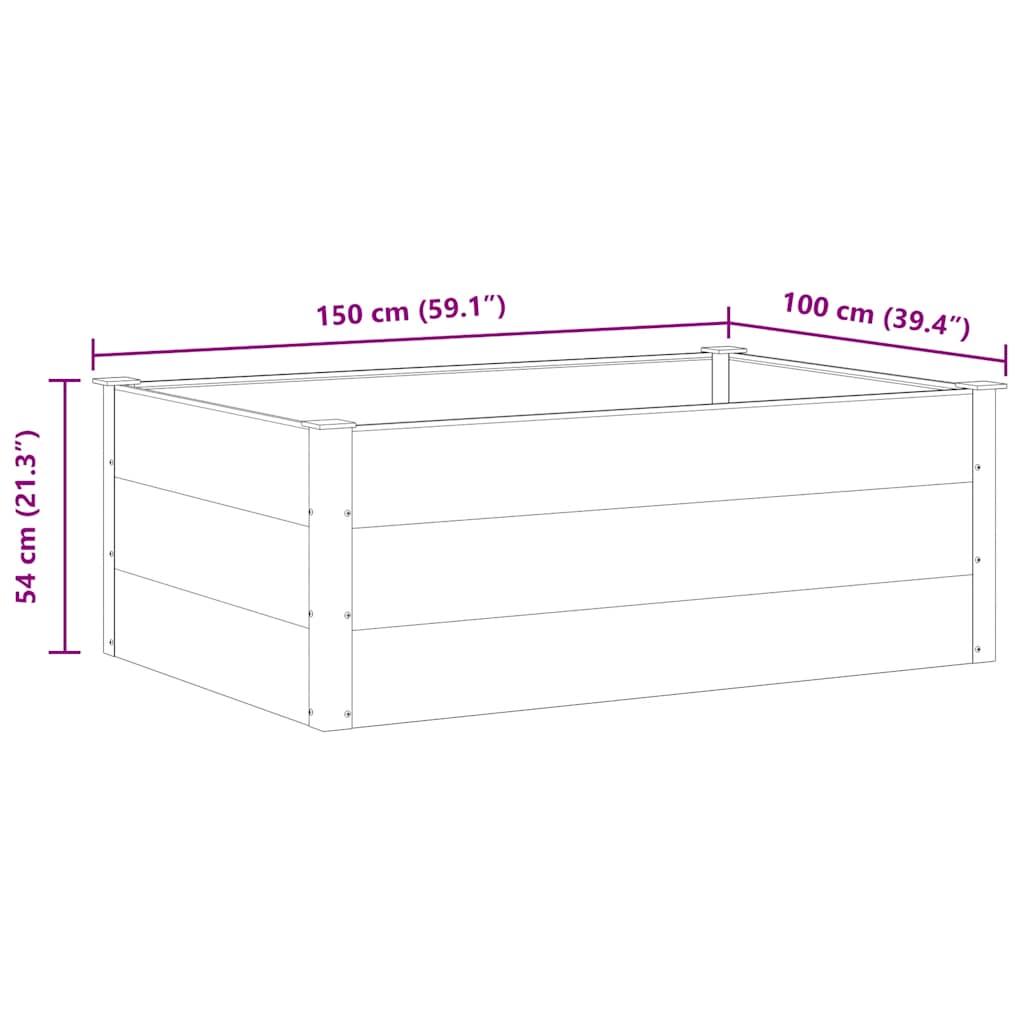 Garten-Hochbeet 200x50x54 cm WPC Grau