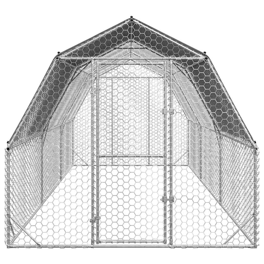 Hühnerstall mit Dach 2,5x4x2,25 m Verzinkter Stahl