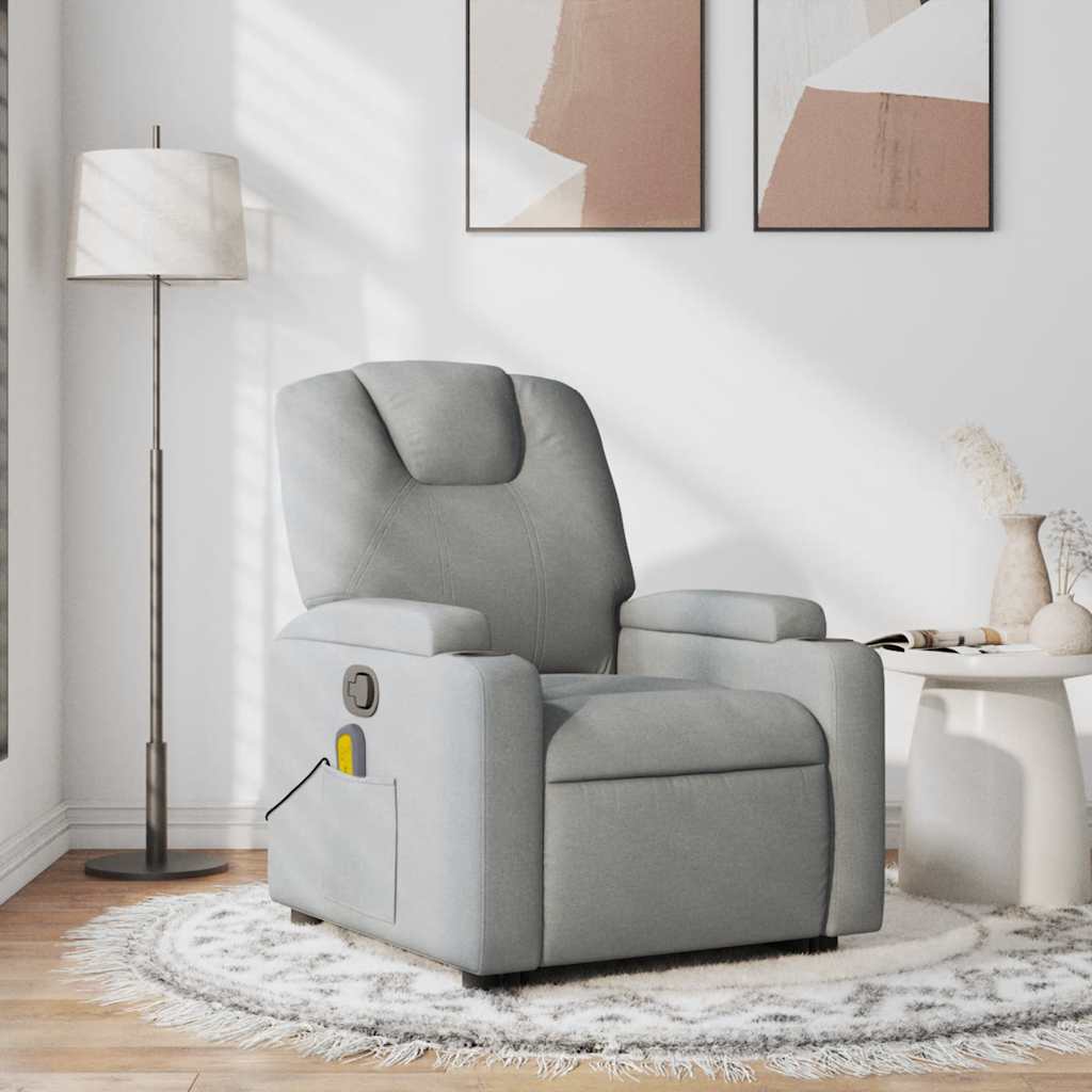Relaxsessel Elektrisch Hellgrau Stoff