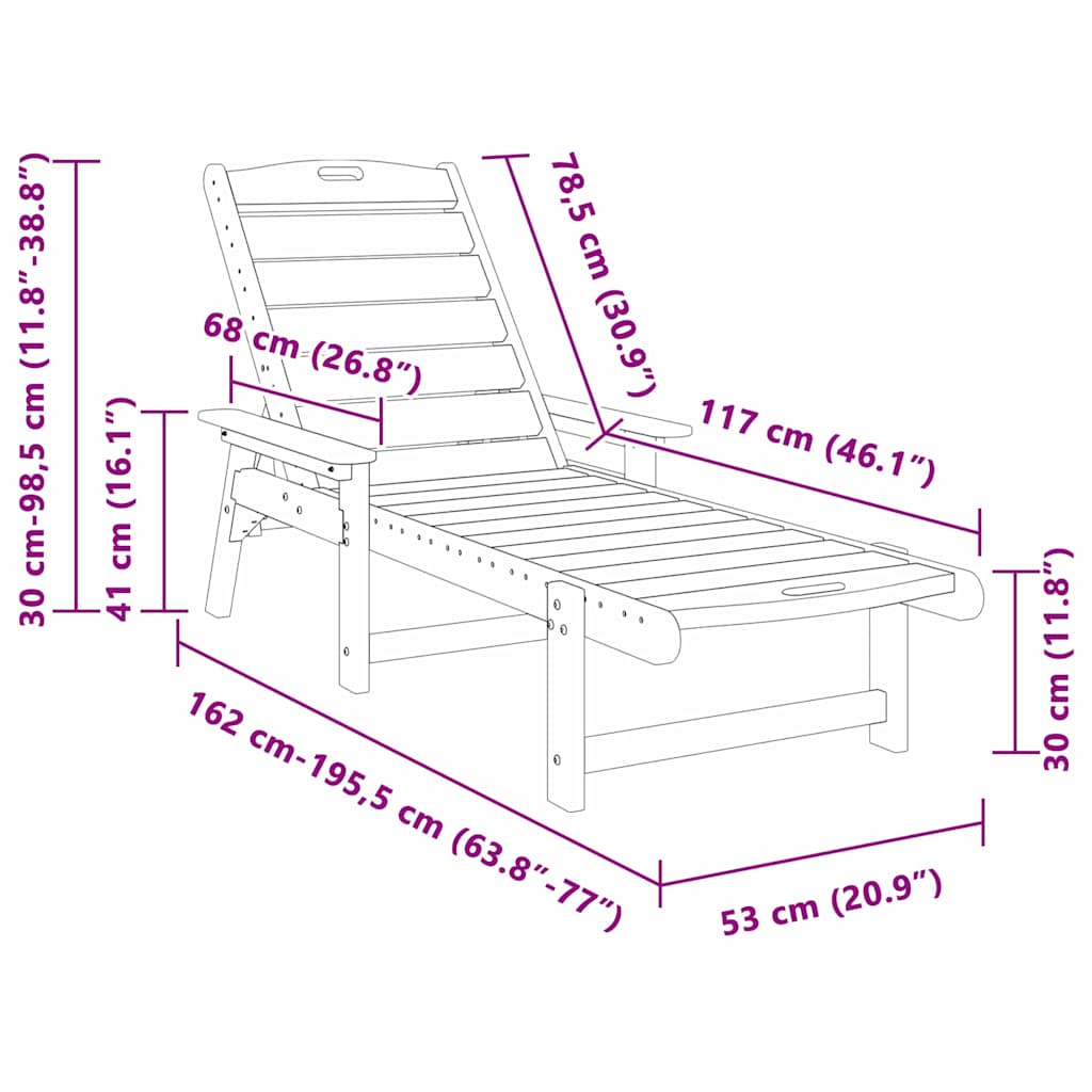 Sonnenliege 2 pcs Weiß 195,5 x 53 x 98,5 cm Polyethylen