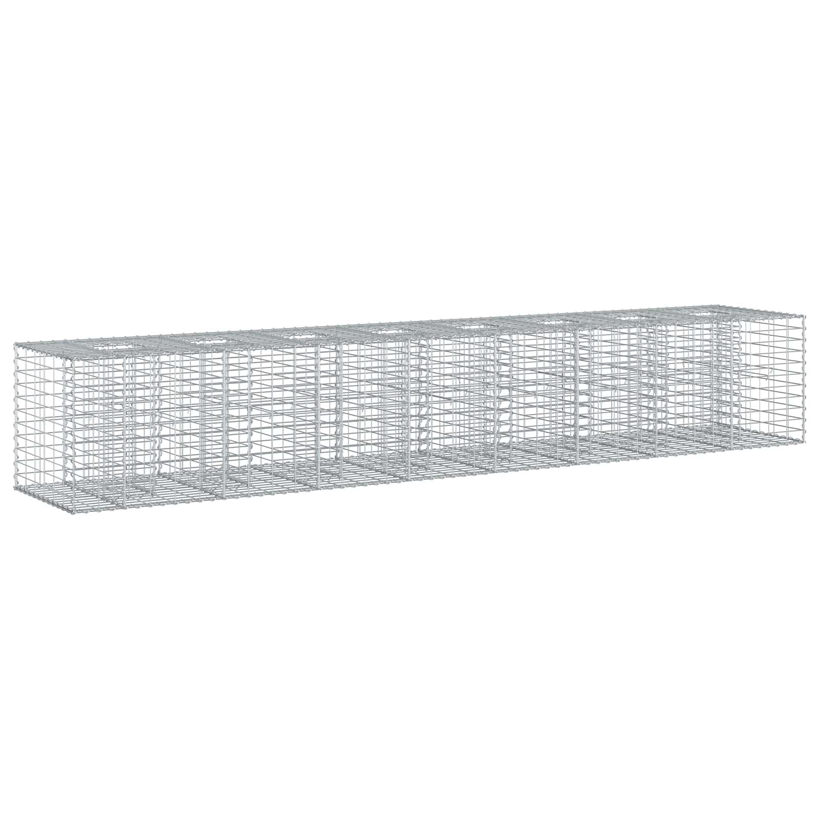 Gabionen Hochbeet 2 pcs Silber 260 x 60 x 55 cm