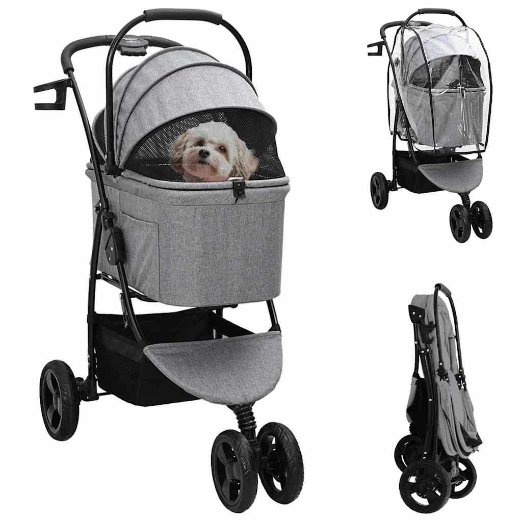 Faltbarer Haustierwagen Rosa 81 x 47 x 99 cm Polyester