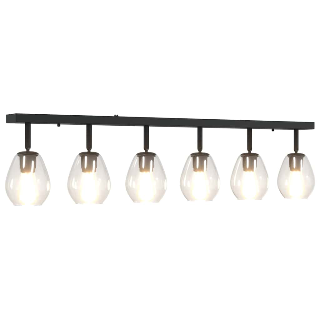 Deckenstrahler Schwarz 13 x 13 x 26 cm Glas und Metall