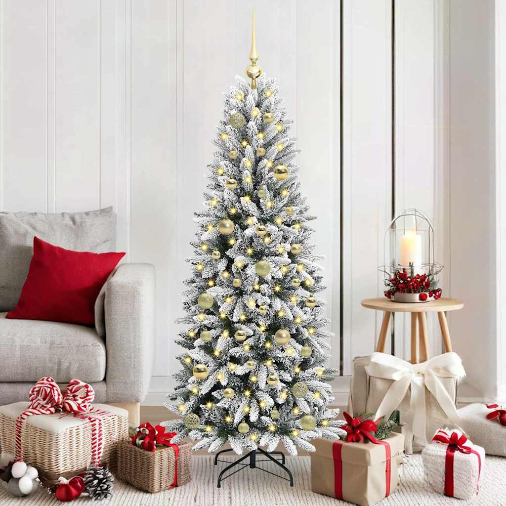 Künstlicher Weihnachtsbaum mit 150 LEDs mit Ständer Weiß 120 cm