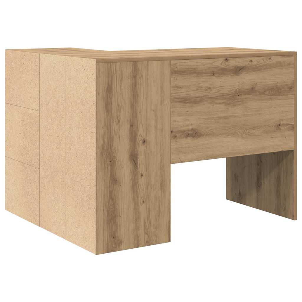Eck-Schreibtisch Schwarz Eichen-Optik 102 x 88 x 75 cm