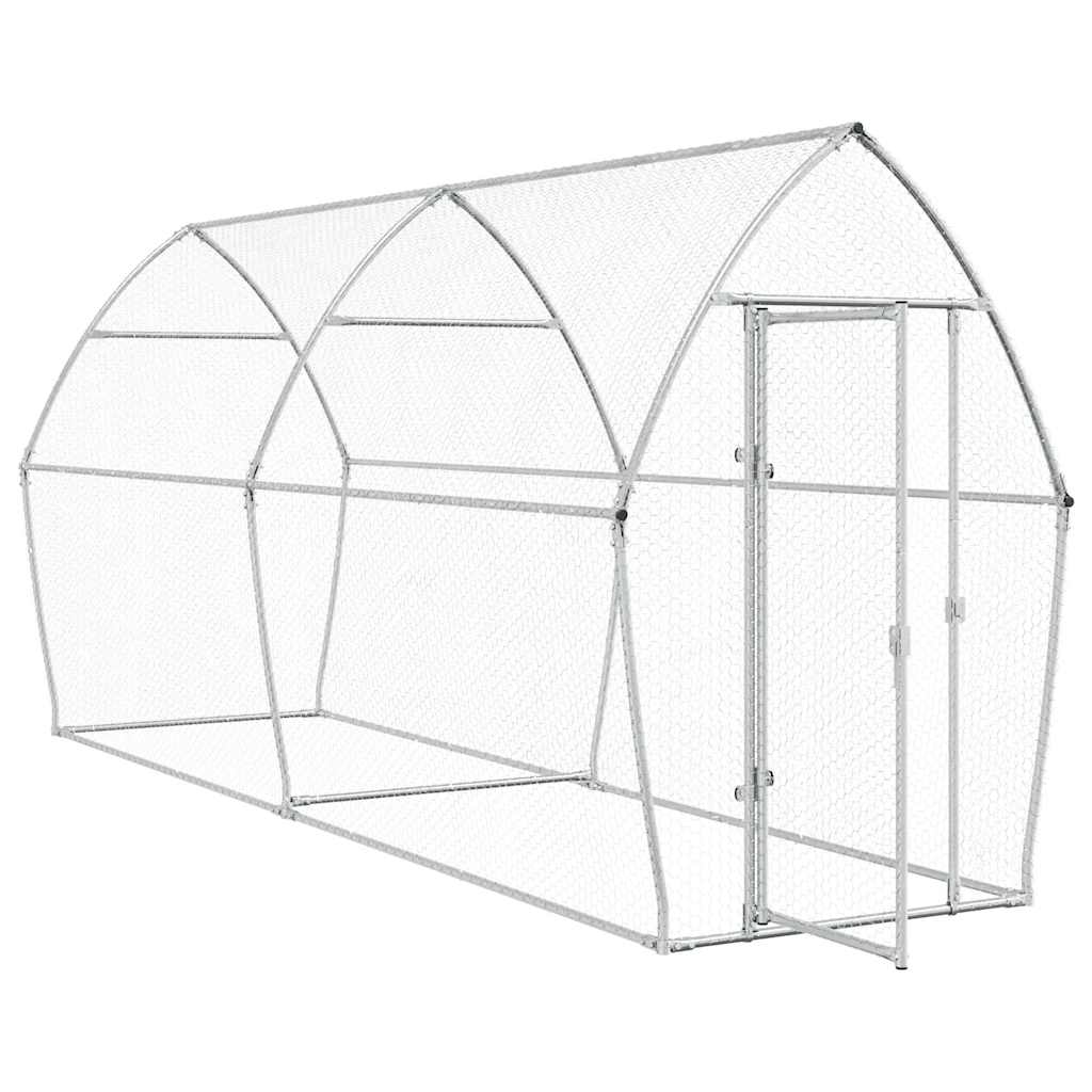Hühnerkäfig Silbern 200x105x182 cm Verzinkter Stahl