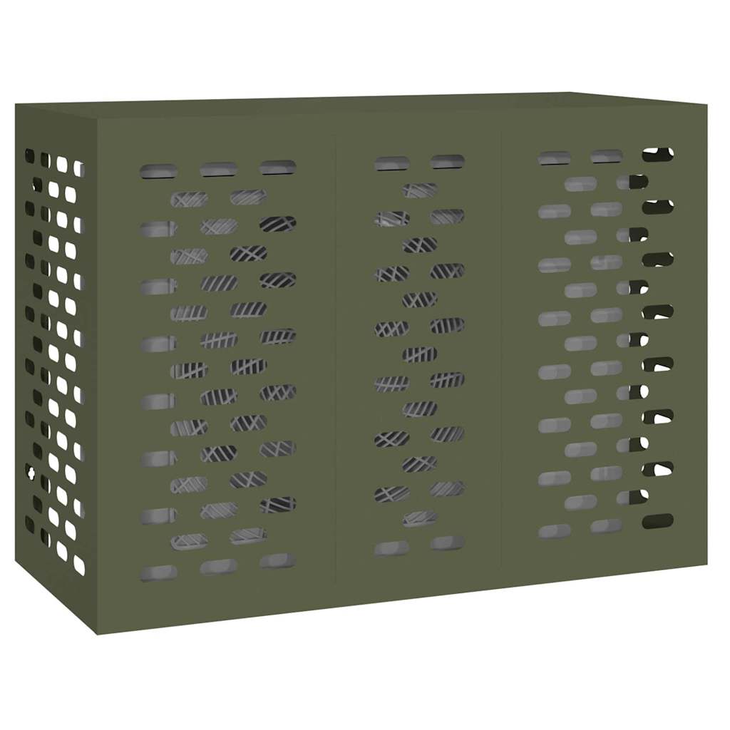 Klimaanlagenabdeckung Schwarz 90 x 40 x 60 cm Stahl