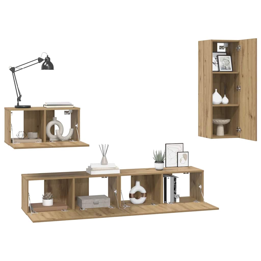 4-tlg. TV-Schrank-Set Sonoma-Eiche Holzwerkstoff
