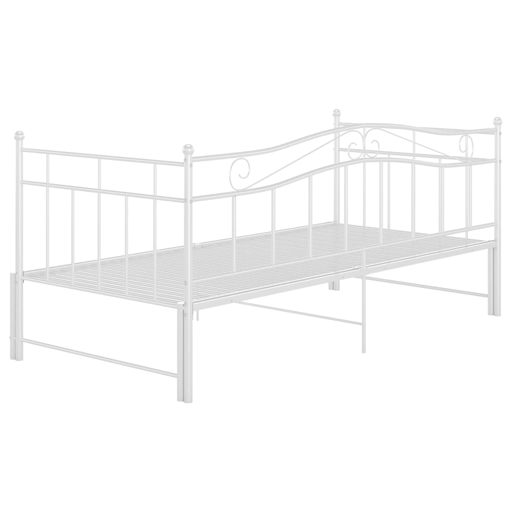 Ausziehsofa Bettgestell Schwarz Metall 90x200 cm