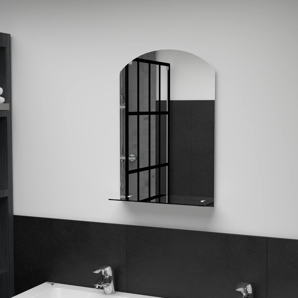 Wandspiegel mit Regal 20×40 cm Hartglas