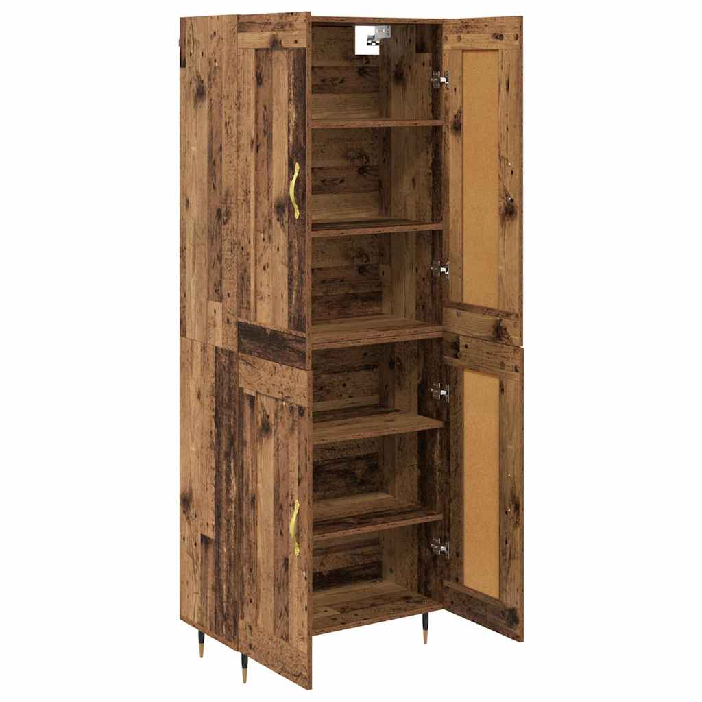 Highboard Betongrau 69,5x34x180 cm Holzwerkstoff
