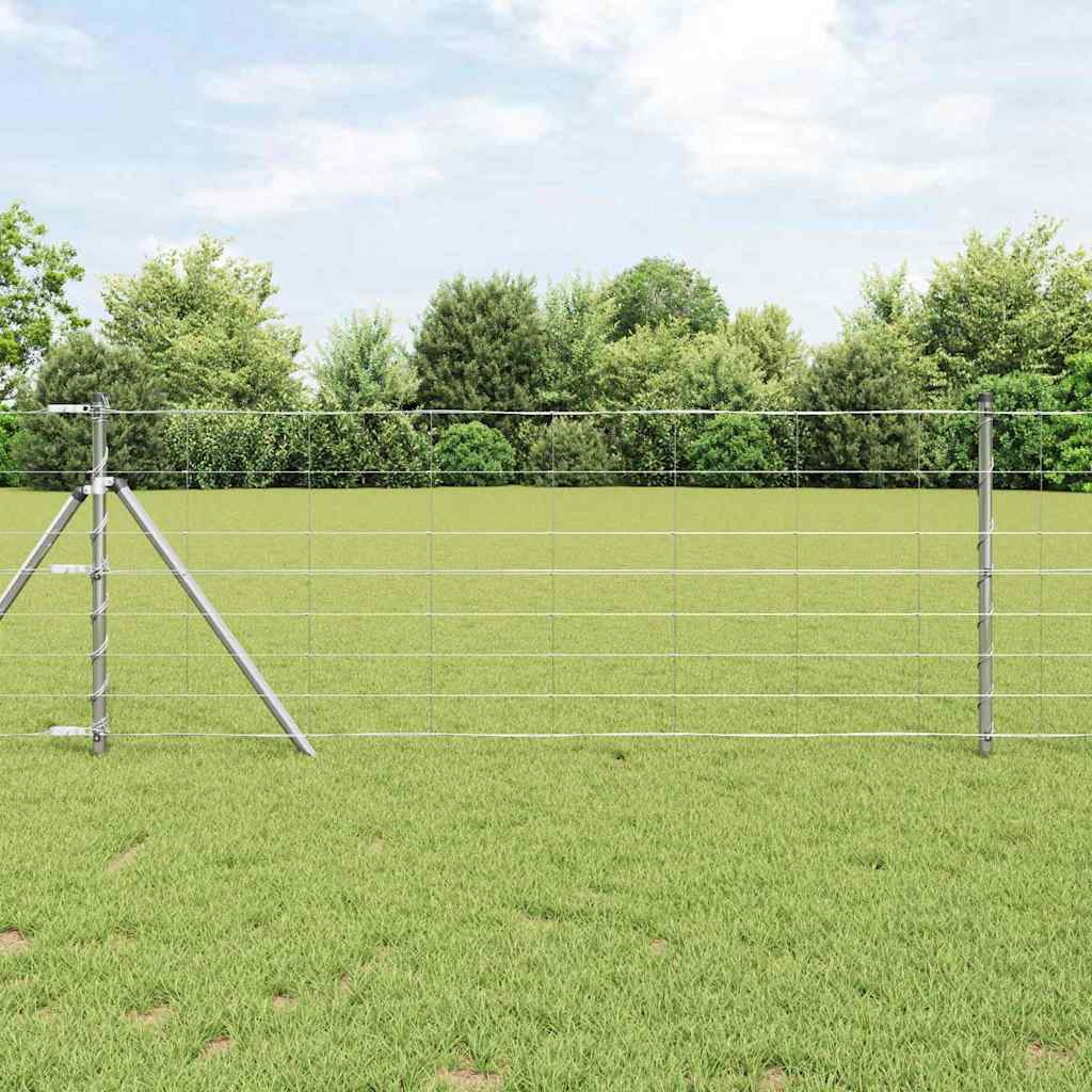 Ground Fix Geschweißter Drahtzaun 25 x 0,8 m Silber Netz