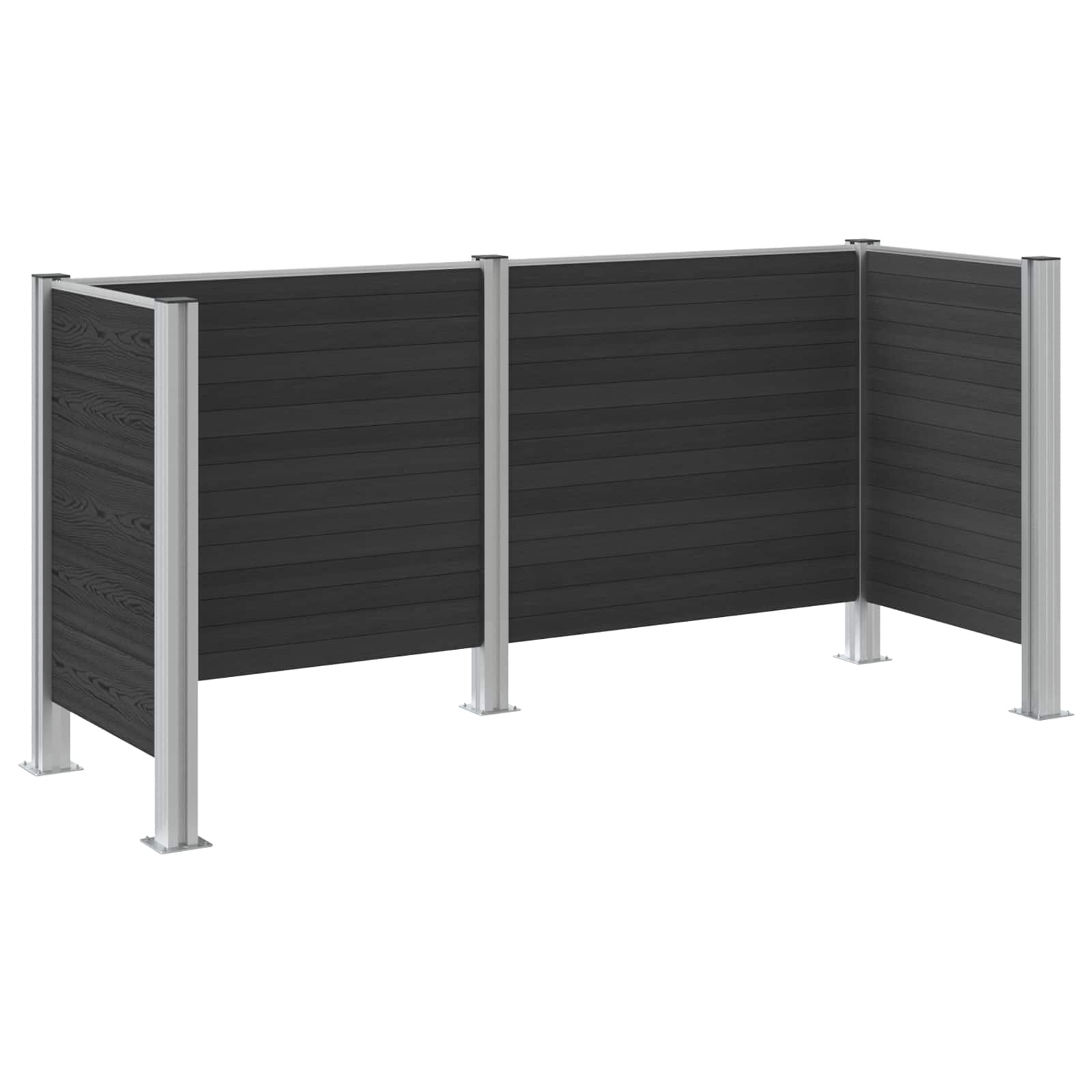 Mülltonnenzaun Braun 161 x 85 x 115 cm Aluminium und WPC
