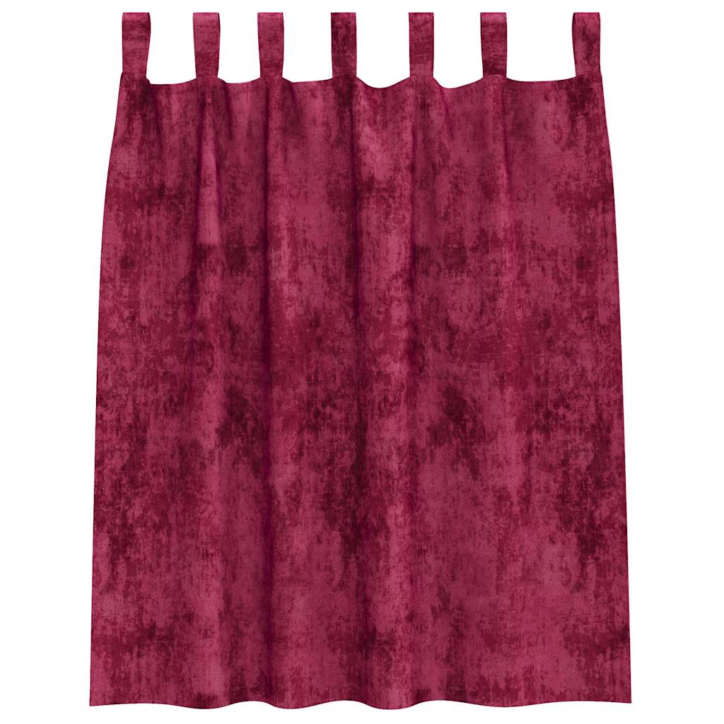 Samtvorhänge mit Vorhängen 2 pcs Weinrot 140 x 140 cm Samt