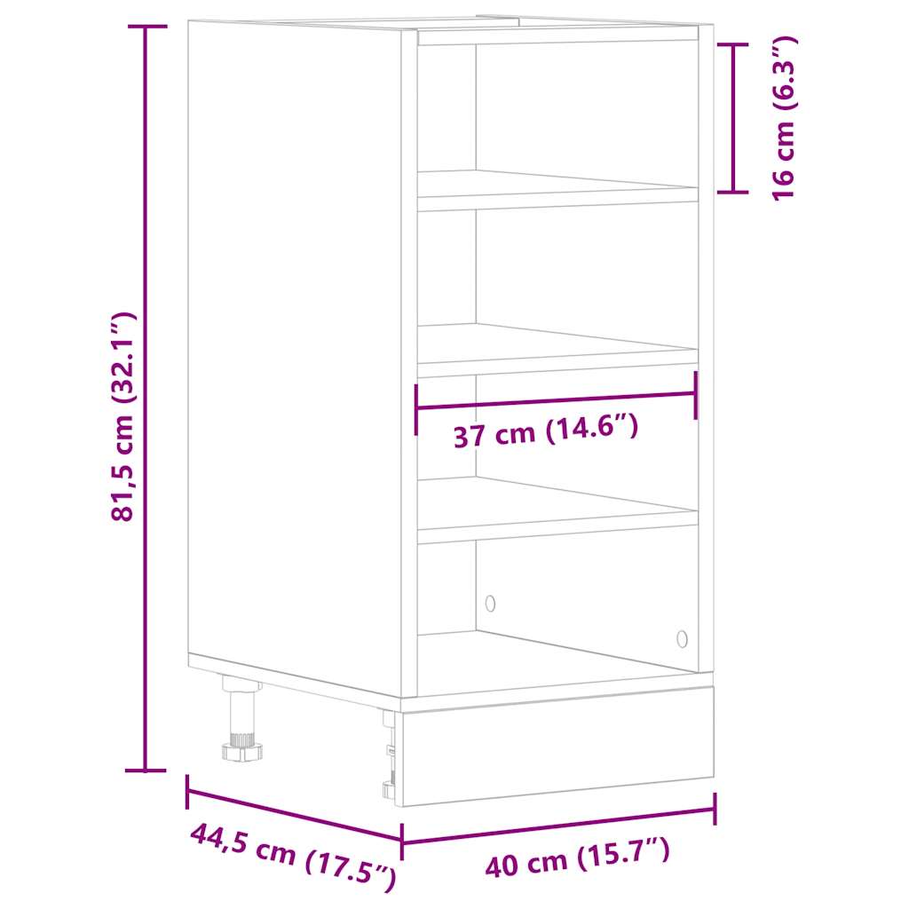 Unterschrank Lyon Weiß 60x46x81,5 cm Holzwerkstoff