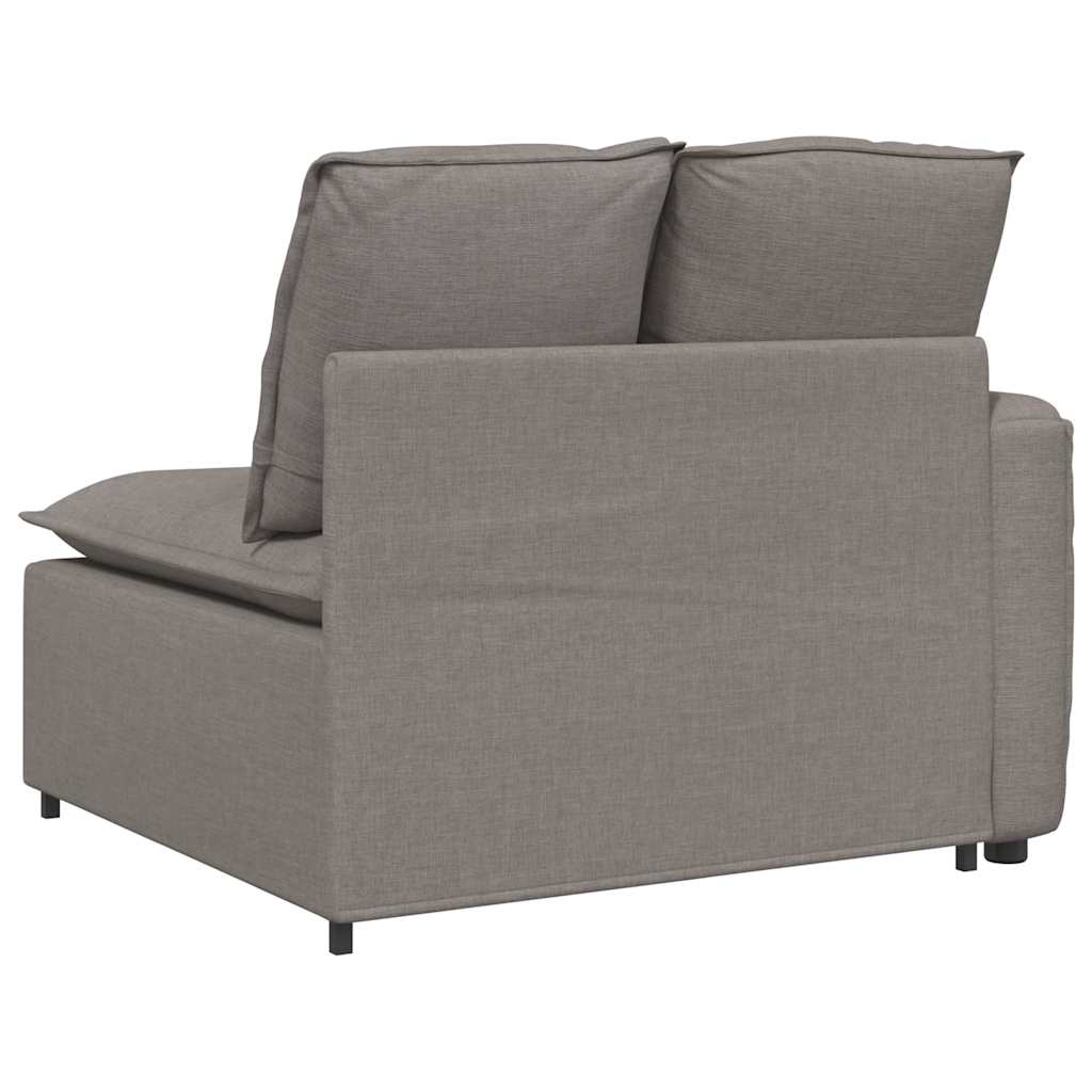 Modulares Sofa Endmodul mit Armlehne Kissen Hellgrau 100 cm