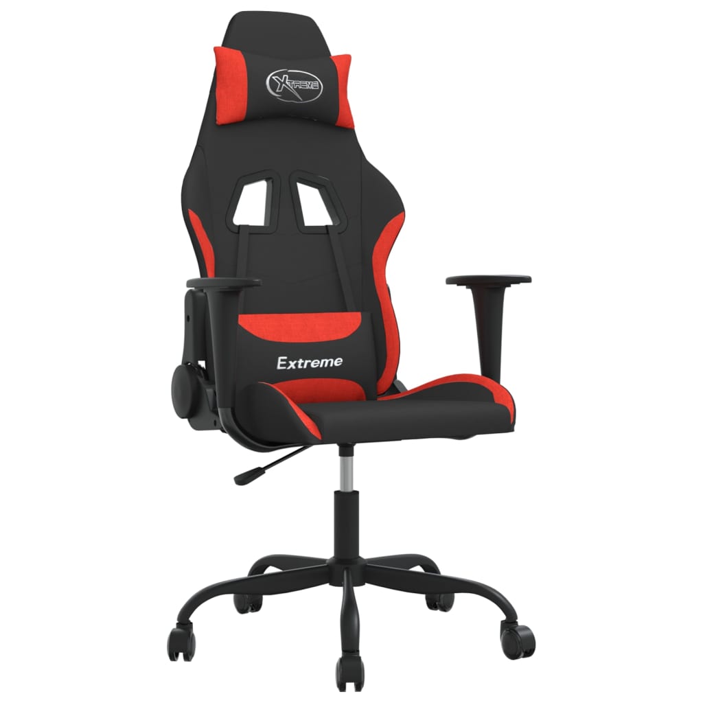 Gaming-Stuhl mit Massagefunktion Schwarz und Creme Stoff