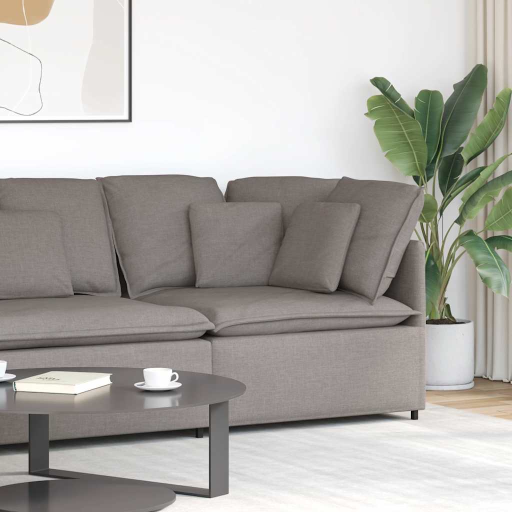 Modulares Sofa Endmodul mit Armlehne Kissen Hellgrau 100 cm