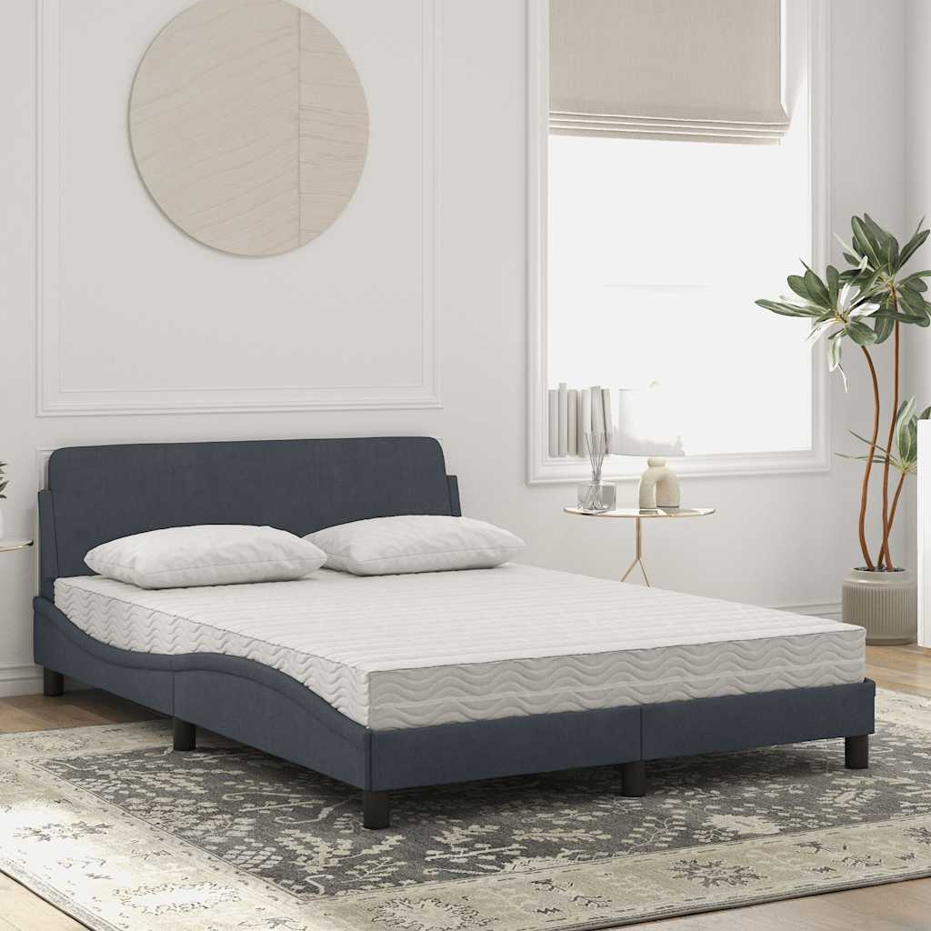 Bett mit Matratze "Dover" Hellgrau 80x200 cm Samt