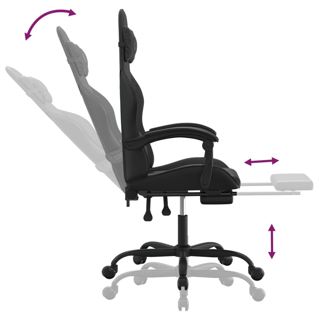 Gaming-Stuhl Drehbar Schwarz und Grün Kunstleder