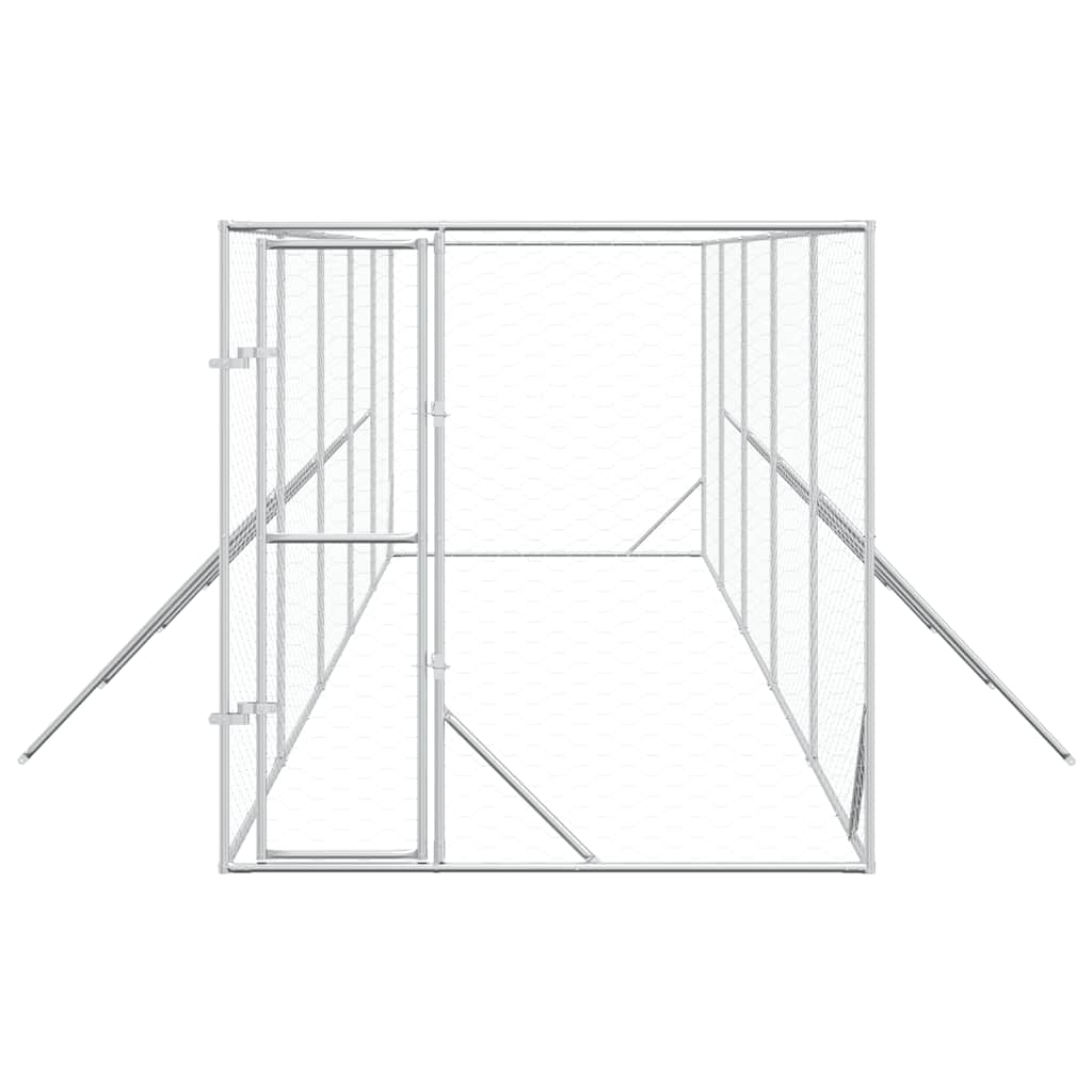 Outdoor-Hundezwinger Silbern 2x2x2 m Verzinkter Stahl