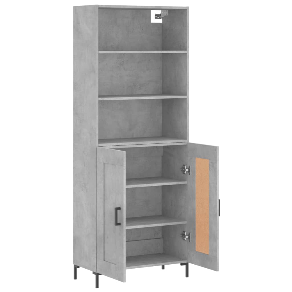 Highboard Hochglanz-Weiß 69,5x34x180 cm Holzwerkstoff