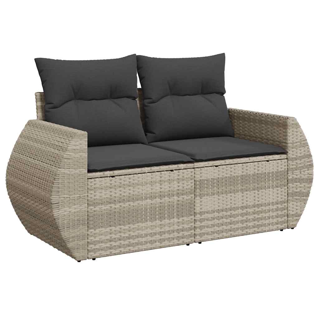 6-tlg. Garten-Sofagarnitur mit Kissen Schwarz Poly Rattan