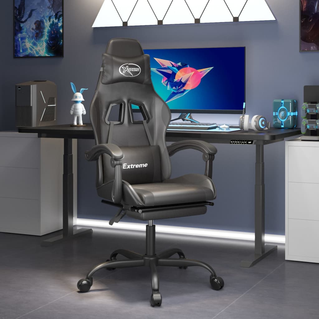 Gaming-Stuhl Schwarz und Golden Kunstleder