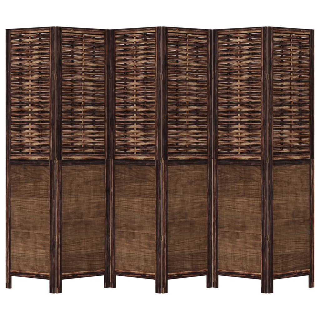 3-tlg. Raumteiler Dunkelbraun Massivholz Paulownia
