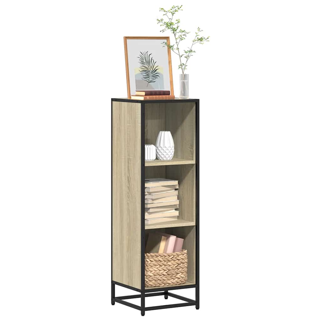 Bücherregal Schwarz 97,5x33x107,5 cm Holzwerkstoff und Metall