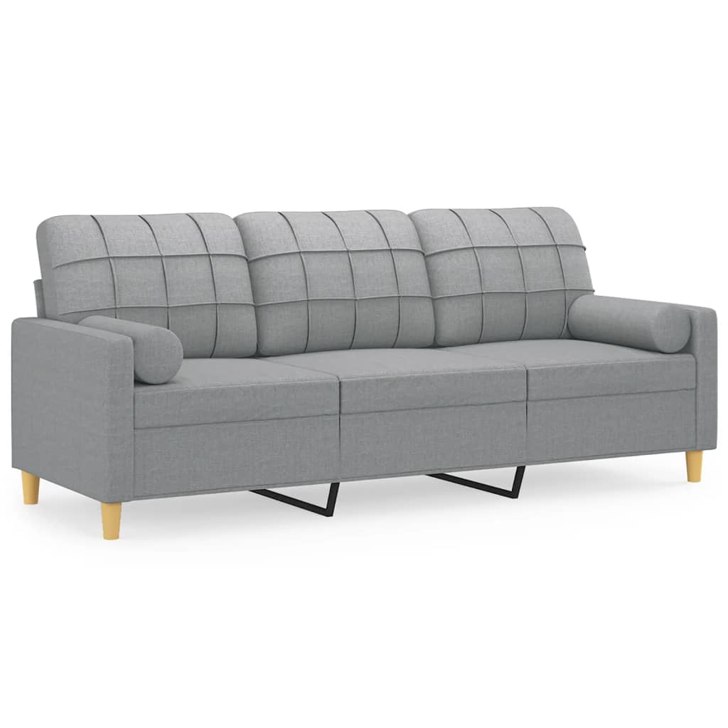 2-Sitzer-Sofa mit Zierkissen Braun 120 cm Stoff
