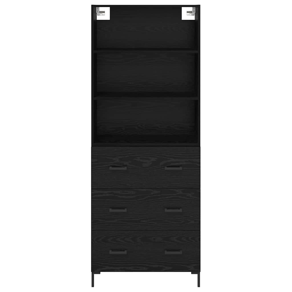 Highboard Hochglanz-Weiß 69,5x34x180 cm Holzwerkstoff