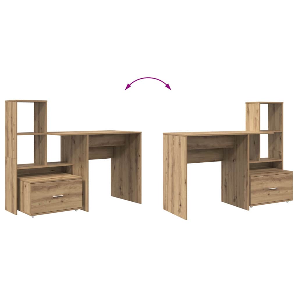 Schreibtisch mit Regal Weiß 131,5 x 50 x 106,5 cm Holzwerkstoff