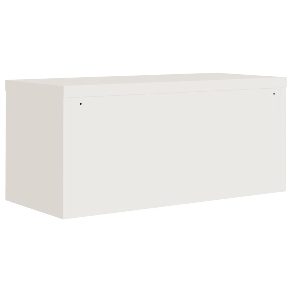 Aktenschrank mit 2 Türen Grau 90 cm Stahl