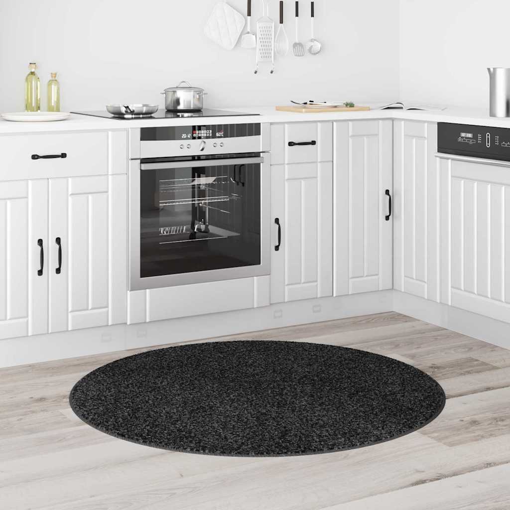 Anti-Rutsch Shaggy Teppich Dunkelgrau 200 x 200 cm PP