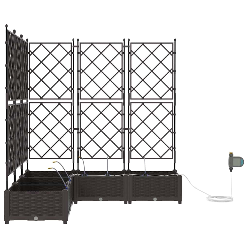 Garten-Pflanzgefäß 4 Stk. Braun 160 x 40 x 22 cm PP