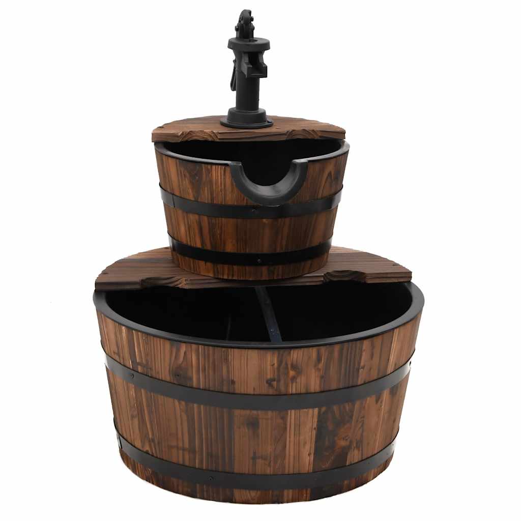 Gartenbrunnen mit Pumpe 60x60x94 cm Massivholz Tanne