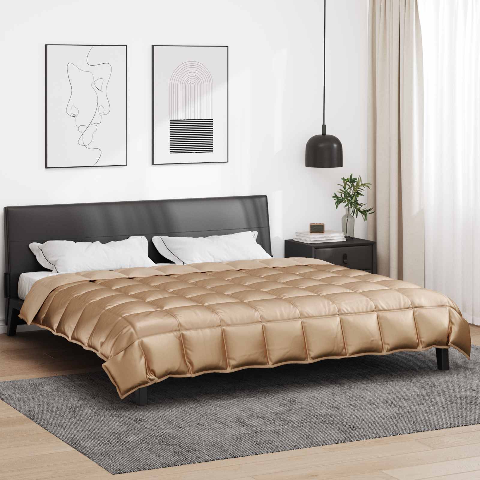 Winterbettdecke Gold 135 x 200 cm Satin und Mikrofaser
