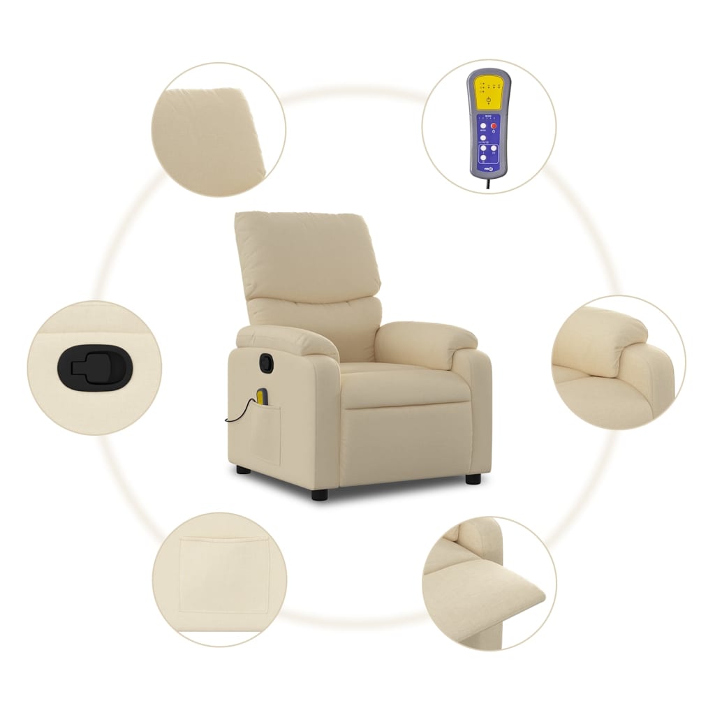 Massage-Relaxsessel, hellgrauer Stoff