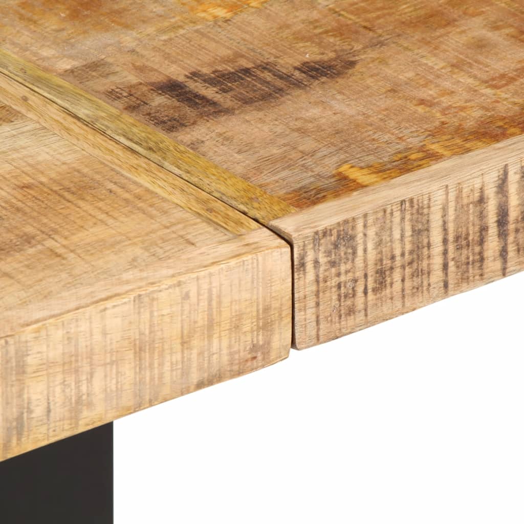 Sitzbank mit Naturkanten 110 cm Akazie Massivholz und Stahl